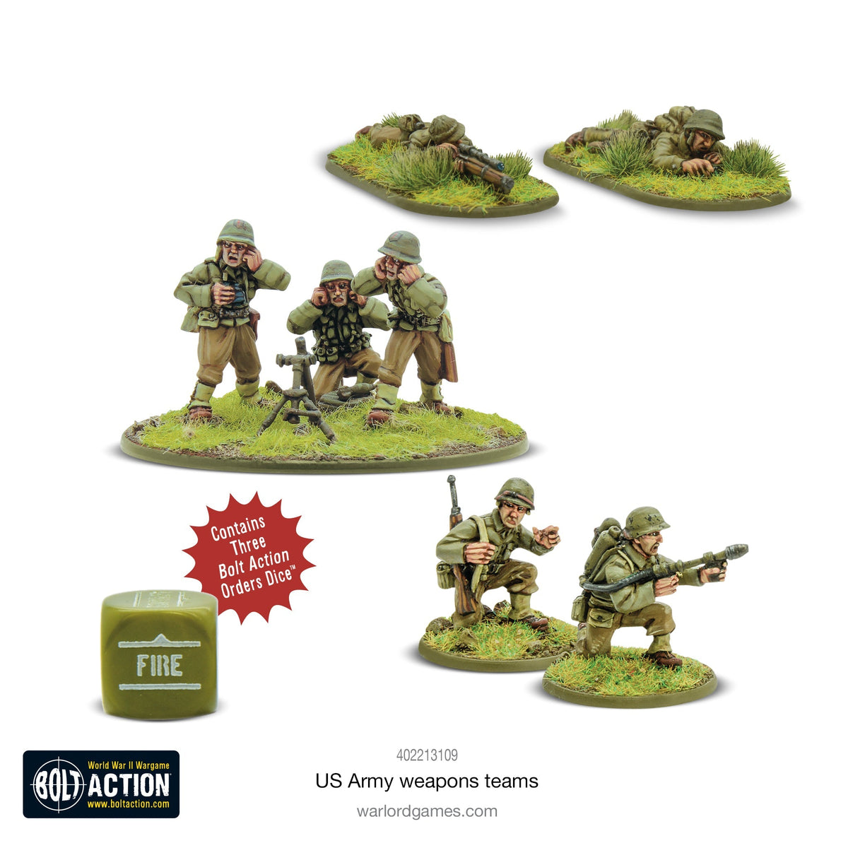 Bolt Action US Army Weapons Teams Pandemonium Games
