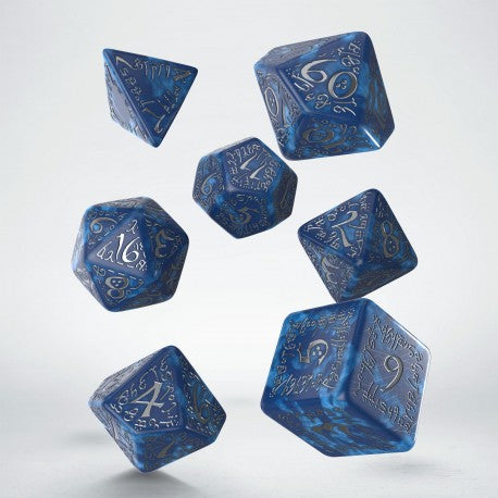 Q-workshop: Elvish Cobalt & Silver Dice Set