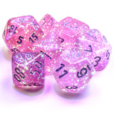 Chessex Borealis - Pink/Silver Luminary - Polyhedral 7-Die Set