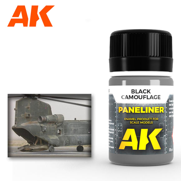AK Interactive - Paneliner for Black Camouflage