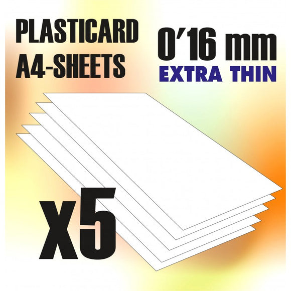 Green Stuff World: ABS Plasticard A4 - 0,16mm COMBOx5 sheets
