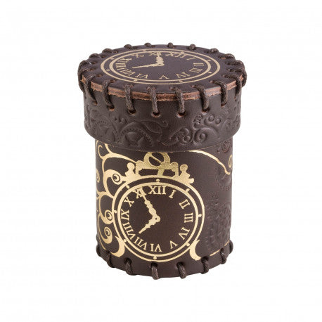 Q-workshop: Steampunk Brown & golden Leather Dice Cup