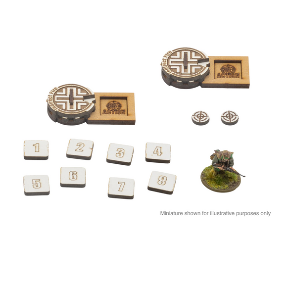 Bolt Action: Bolt Action MDF Artillery Zeroing In Markers - Germany