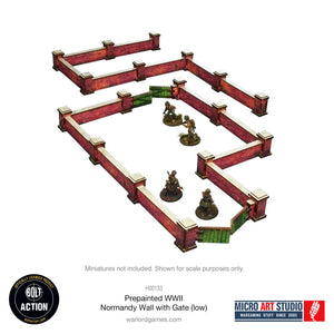 Bolt Action: Pre-Painted WW2 Normandy Walls With Gate (Low)