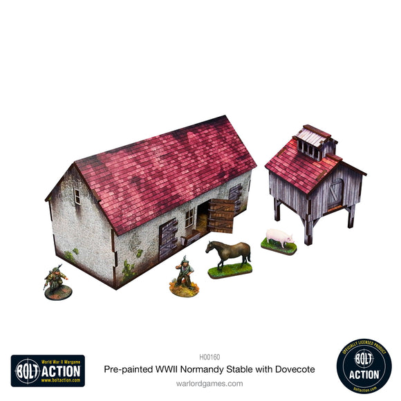 Bolt Action: Pre-Painted WWII Normandy Stable With Dovecote