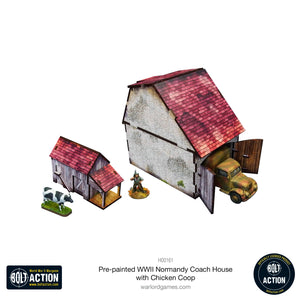 Bolt Action: Pre-Painted WWII Normandy Coach House With Chicken Coop