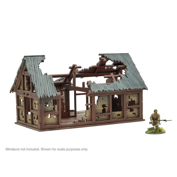 Bolt Action: Pacific Theatre L shaped building ruins – Pandemonium Games