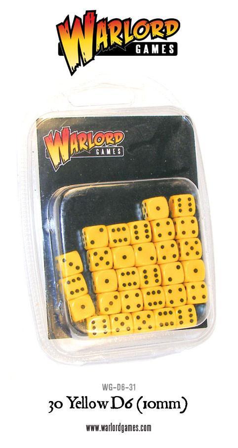 Warlord Games: 30 Yellow D6 (10mm)