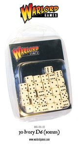 Warlord Games: 30 Ivory D6 (10mm)