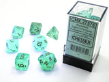 Chessex Borealis - Light Green/Gold Luminary - Polyhedral 7-Die Set