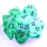 Chessex Borealis - Light Green/Gold Luminary - Polyhedral 7-Die Set