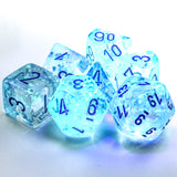 Chessex Borealis - Icicle/Light Blue Luminary - Polyhedral 7-Die Set