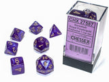 Chessex Borealis - Royal Purple/Gold Luminary - Polyhedral 7-Die Set