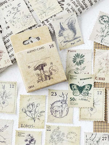 Box o' Tiny Stickers - Vintage stamps