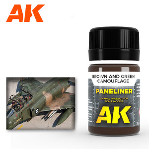 AK Interactive - Paneliner for Brown and Green Camouflage