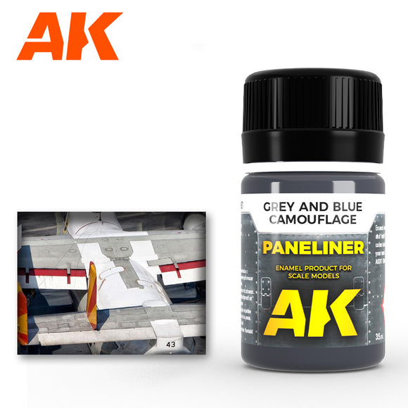 AK Interactive - Paneliner for Grey and Blue Camouflage