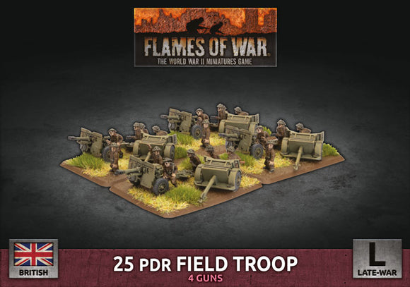 FoW:  25 pdr Field Troop (x4 Plastic)