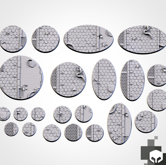 Filthy Casual Bases: 25mm Cyber Bases (5)