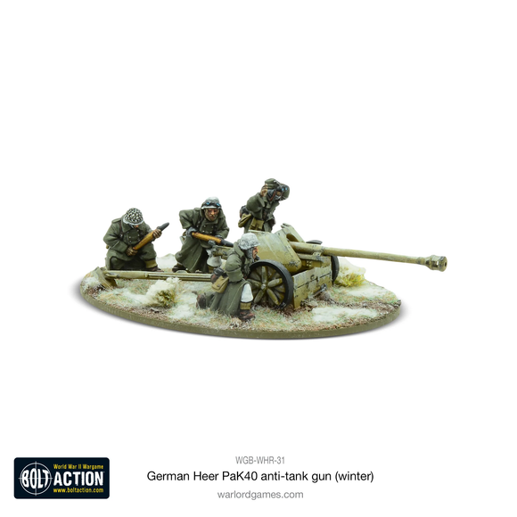 Bolt Action: German Heer 75mm Pak 40 anti-tank gun (Winter)