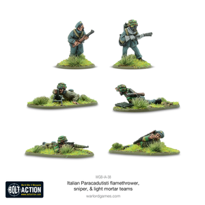 Bolt Action: Italian Paracadutisti flamethrower, sniper & light mortar teams