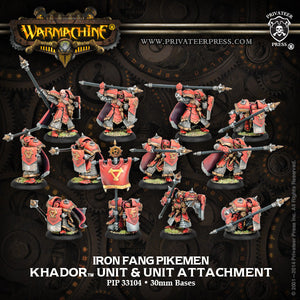 Warmachine Khador: Iron Fang Pikemen/Black Dragons PLASTIC Unit w/ Attachment (12) Box