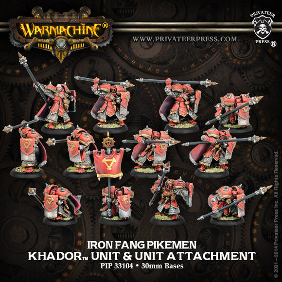 Warmachine Khador: Iron Fang Pikemen/Black Dragons PLASTIC Unit w/ Attachment (12) Box