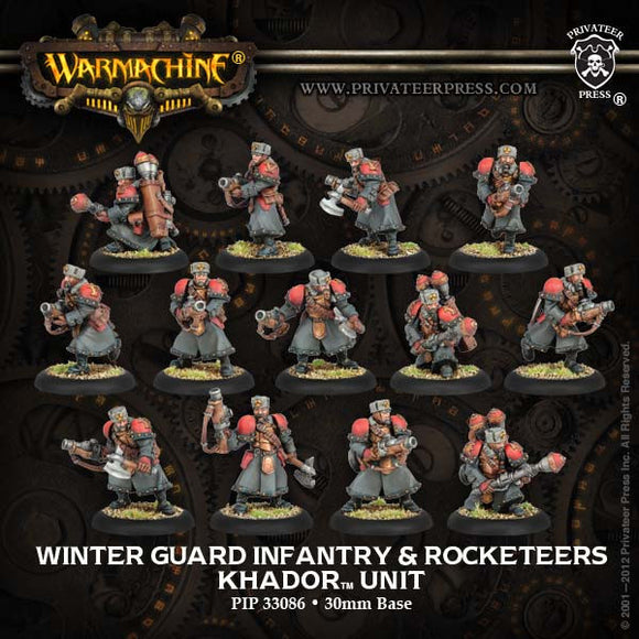 Warmachine Khador: Winter Guard Infantry PLASTIC Unit Box w/ Three Weapon Attachments (13)