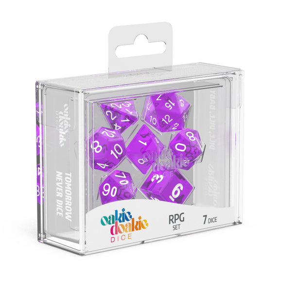 oakie doakie DICE RPG Set Translucent: Purple (7)