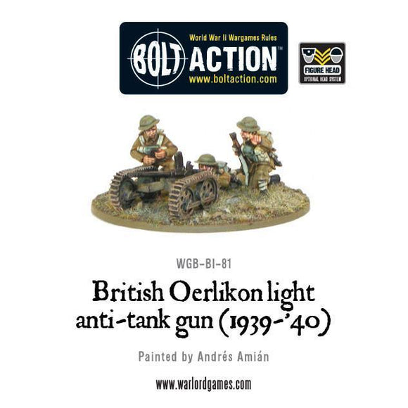 Bolt Action: British Oerlikon light anti-tank gun (1939-40)