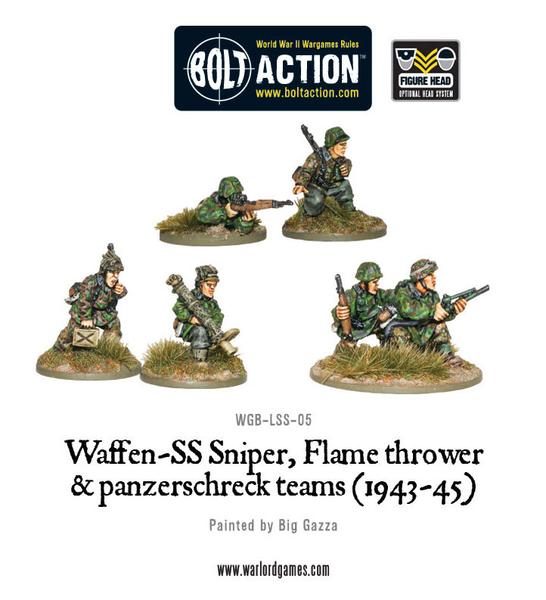 Bolt Action: Waffen-SS Sniper, Flamethrower and Panzerschreck teams (1943-45)