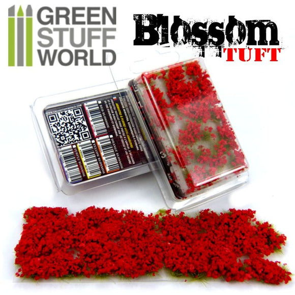Green Stuff World: Blossom TUFTS - 6mm self-adhesive - RED Flowers