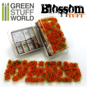 Green Stuff World: Blossom TUFTS - 6mm self-adhesive - ORANGE Flowers