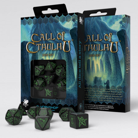 Q-workshop: Call of Cthulhu Black & green Dice Set (7)