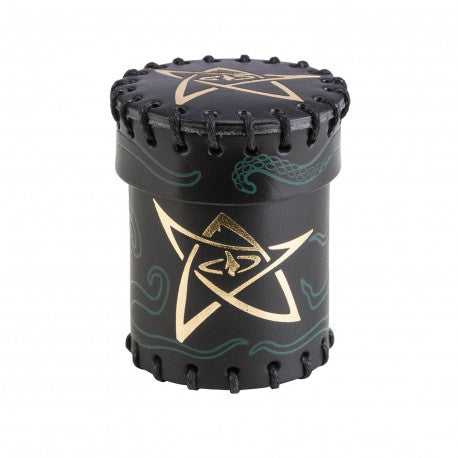 Q-workshop: Call of Cthulhu Black & green-golden Leather Dice Cup