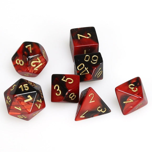 Chessex Gemini Black-Red/Gold Polyhedral 7-Die Set