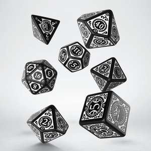 Q-Workshop: Steampunk Clockwork Black & White Dice Set (7)