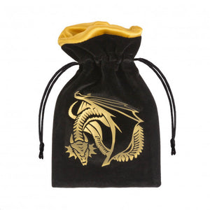 Q-workshop: Dragon Black & golden Velour Dice Bag