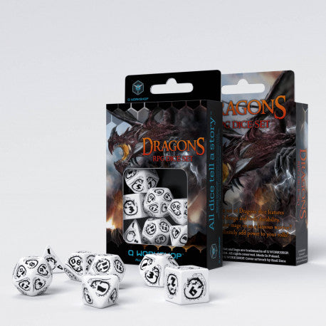 Q-workshop: Dragons White & black Dice Set (7)