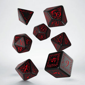 Q-workshop: Elvish Black & Red Dice Set (7)