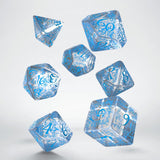 Q-workshop: Elvish Translucent & blue Dice Set (7)