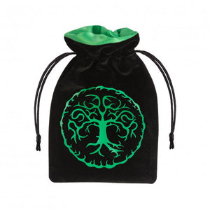 Q-workshop: Forest Black & green Velour Dice Bag
