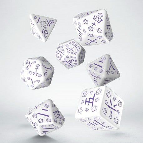 Q-workshop: Japanese Dice Set - Blue Star Lotus