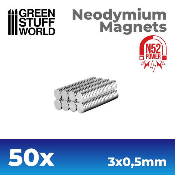 Green Stuff World: Neodymium Magnets 3x0'5mm - 50 units (N52)