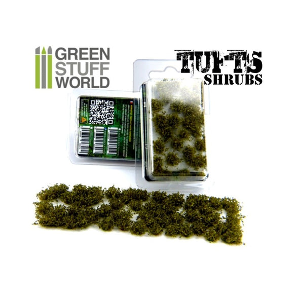 Green Stuff World: Shrubs TUFTS - 6mm self-adhesive - DARK GREEN