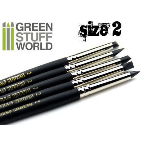 Green Stuff World: Colour Shapers Brushes SIZE 2 - BLACK FIRM