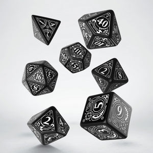 Q-workshop: Steampunk Black & White Dice Set (7)